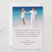 ブルーウォーター結婚カラーの写真サンキューカード 招待状