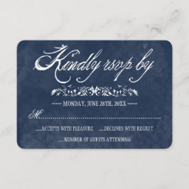 ブルーウォーター結婚カラーの応答カード 出欠カード