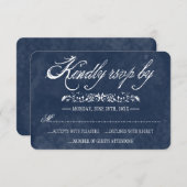 ブルーウォーター結婚カラーの応答カード 出欠カード (正面/裏面)