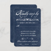 ブルーウォーター結婚カラーの応答カード 出欠カード (正面/裏面)