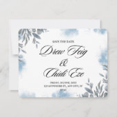 ブルーウォーター結婚カラーの発表葉書 招待状 (正面)