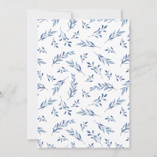 ブルーウォーター結婚カラーズカップルシャワー招待状 招待状 (裏面)