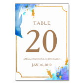 ブルーウォーター結婚カラードルフィンのテーブルカード テーブルナンバー (裏面)