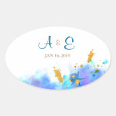 ブルーウォーター結婚カラードルフィンの楕円シール 楕円形シール (正面)