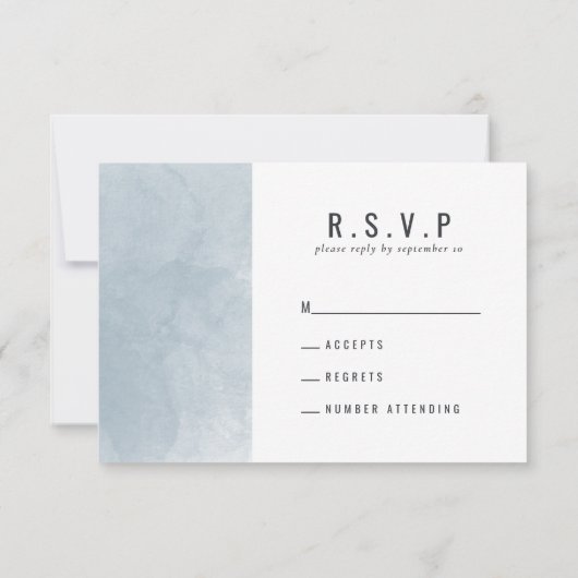 ブルーウォーター結婚カラーワールドマップのR.S.V.P 出欠カード (裏面)