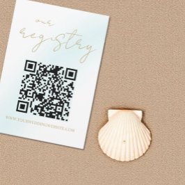 ブルーウォーター結婚カラー波のレジストリ エンクロージャーカード