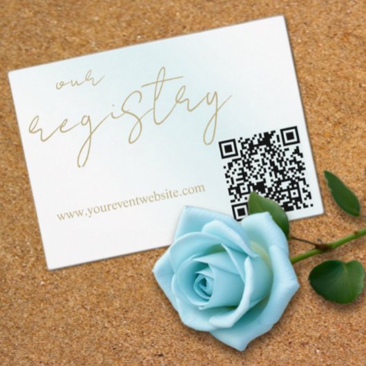 ブルーウォーター結婚カラー波のレジストリ エンクロージャーカード