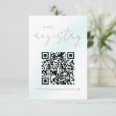 ブルーウォーター結婚カラー波のレジストリ エンクロージャーカード (スタンド正面)