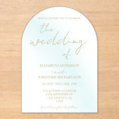 ブルーウォーター結婚カラー波 アクリル招待状 (正面)