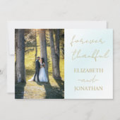 ブルーウォーター結婚カラー波 サンキューカード (正面)