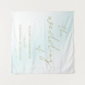 ブルーウォーター結婚カラー波 タペストリー (正面(横))