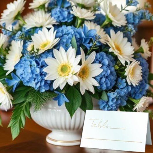 ブルーウォーター結婚カラー波 プレイスカード