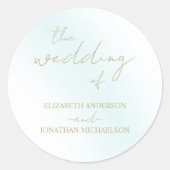 ブルーウォーター結婚カラー波 ラウンドシール (正面)