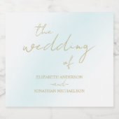 ブルーウォーター結婚カラー波 リキュールボトルラベル (シングルラベル)