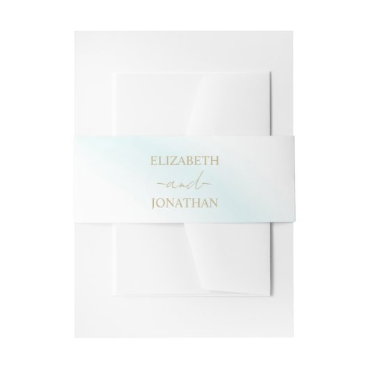 ブルーウォーター結婚カラー波 招待状ベリーバンド (正面例)