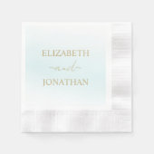 ブルーウォーター結婚カラー波 縁ありカクテルナプキン (正面)