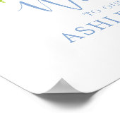 ブルーウォーター結婚カラー花の歓迎ポスター ポスター (角)