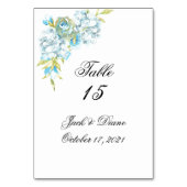 ブルーウォーター結婚カラー花 テーブルナンバー (裏面)
