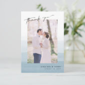 ブルーウォーター結婚カラー サンキューカード (スタンド正面)