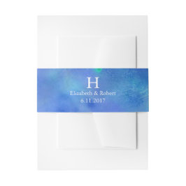 ブルーウォーター結婚カラー 招待状ベリーバンド