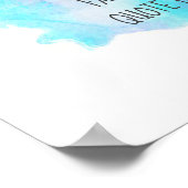 ブルーウォーター絵を描カラースプラッシュあなたの引用文を追加 ポスター (角)