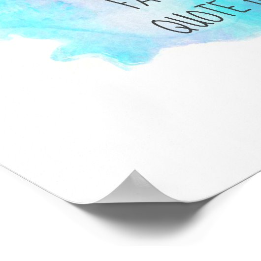 ブルーウォーター絵を描カラースプラッシュあなたの引用文を追加 ポスター (角)