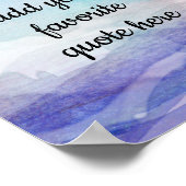 ブルーウォーター絵を描カラーデザイン追加引用文 ポスター (角)