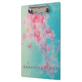 ブルーウォーター絵を描カラーピンクパステル花 クリップボード (左)