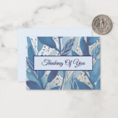 ブルーウォーター考えカラーの葉 ノートカード (正面/裏面インサイチュ)