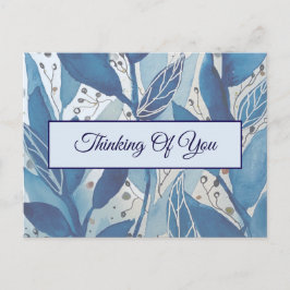 ブルーウォーター考えカラーの葉 ポストカード