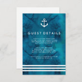 ブルーウォーター航海のカラー結婚のゲスト情報 エンクロージャーカード (正面/裏面)