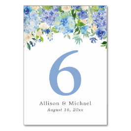 ブルーウォーター色あじさいテーブル番号 テーブルナンバー