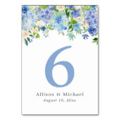 ブルーウォーター色あじさいテーブル番号 テーブルナンバー (正面)