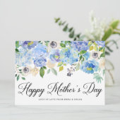 ブルーウォーター色あじさいハッピーマザーズデイ カード (スタンド正面)