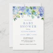 ブルーウォーター色あじさい赤ちゃんシャワー招待状 招待状