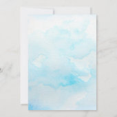 ブルーウォーター色かわいいベビーシャワー招待状 招待状 (裏面)