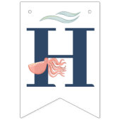 ブルーウォーター色かわいい第1男の赤ちゃんハッピーバースデー バンティングフラッグ (第2の旗)