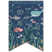 ブルーウォーター色かわいい第1男の赤ちゃんハッピーバースデー バンティングフラッグ (第1の旗)