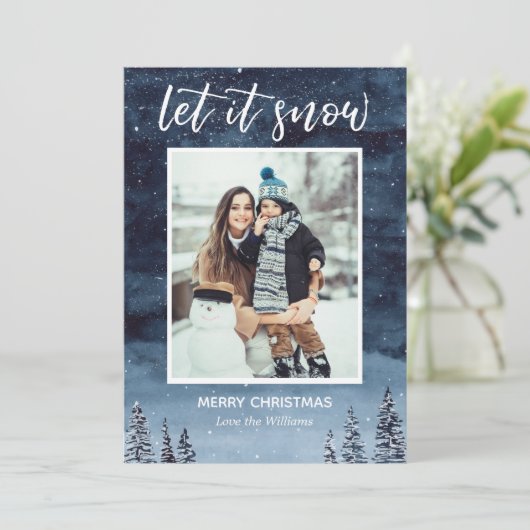 ブルーウォーター色で雪のクリスマスを許可 シーズンカード (スタンド正面)