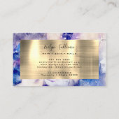 ブルーウォーター色とゴールドフォイルビジネスカード 名刺 (裏面)