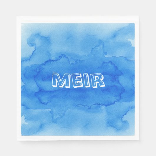 ブルーウォーター色のアップシャーリンナプキン スタンダードランチョンナプキン (正面)