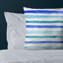 ブルーウォーター色のシェードストライプの クッション