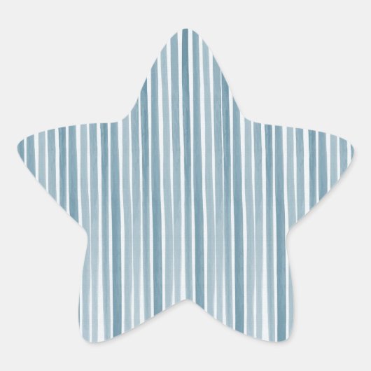 ブルーウォーター色のストライプ 星シール (正面)