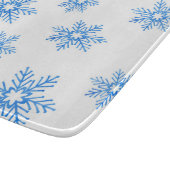 ブルーウォーター色のスノーフレーク模様 カッティングボード (角)