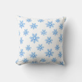 ブルーウォーター色のスノーフレーク模様 クッション (正面)