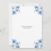 ブルーウォーター色のドーナツとおむつ男の子ベイビーシャワー 招待状 (裏面)