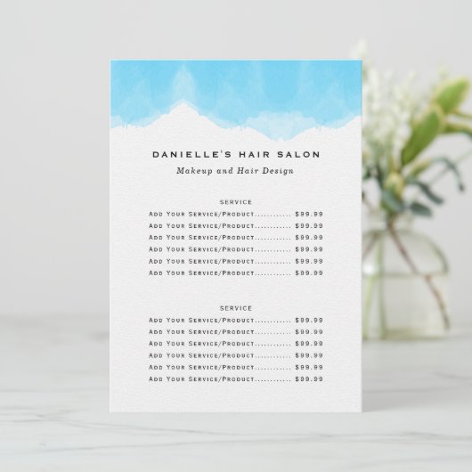 ブルーウォーター色のファッションBiz価格表 メニュー