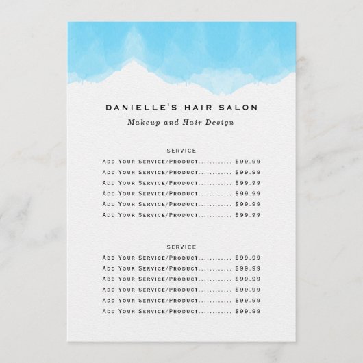 ブルーウォーター色のファッションBiz価格表 メニュー (正面)