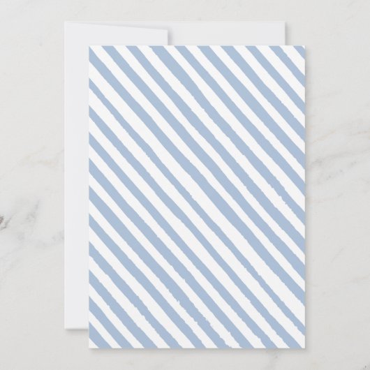 ブルーウォーター色のフローラ男の赤ちゃんのシャワー招待 招待状 (裏面)