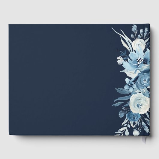 ブルーウォーター色のフローラ結婚のゲストブック ゲストブック (裏面)